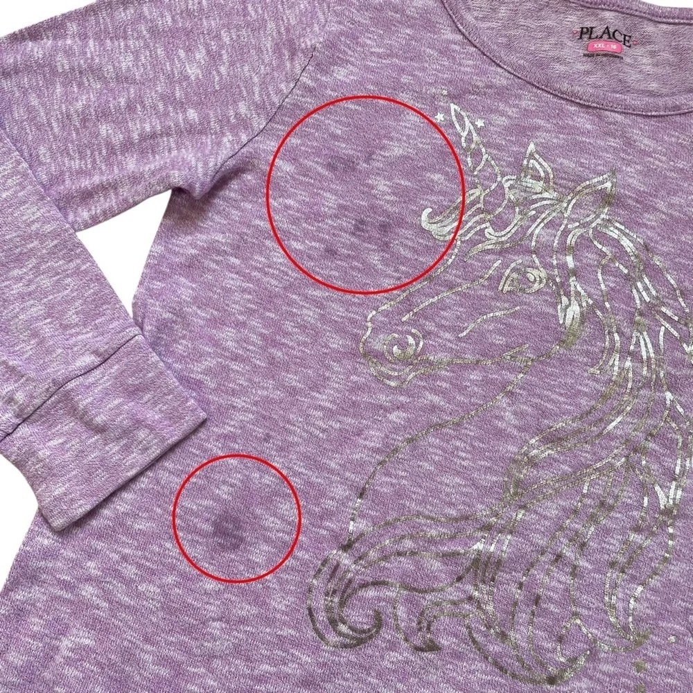 4/$25 The Children’s Place Purple Unicorn Long Sleeve Top Size 16 XXL